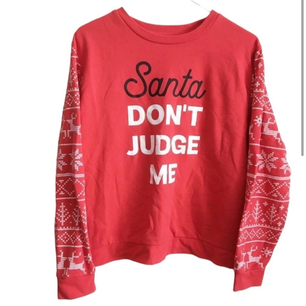 Santa Don't Judge Me Ugly Christmas Sweater